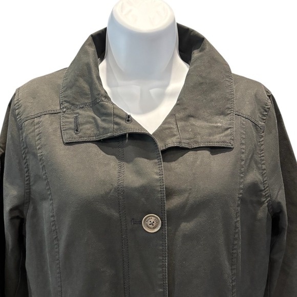 Eddie Bauer Black Utility Coat 🖤 Women's M‎ – Button Front Casual Jacket - Picture 2 of 6